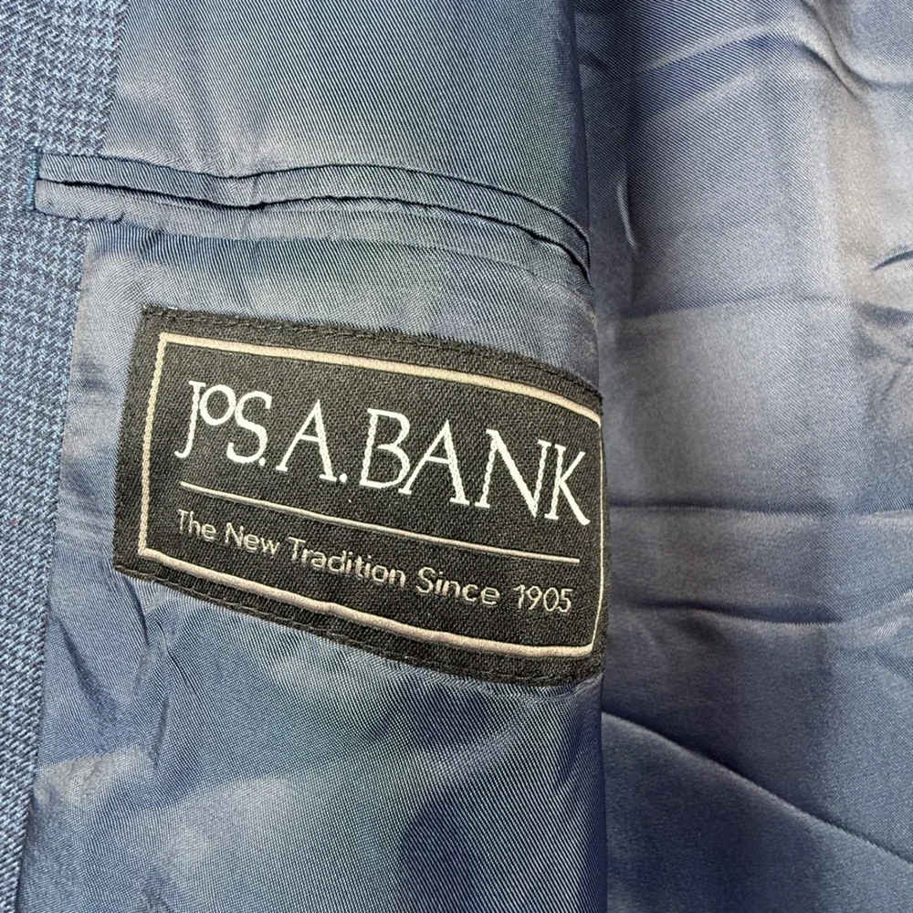 Jos. A. Bank Mens 44R‎ Blue Blazer Sport Coat Traditional Fit Micro Check Jacket